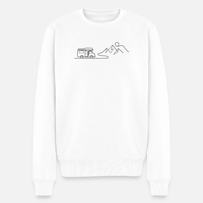 camper mountains berge reise - Männer Premium Bio Pullover - Weiß