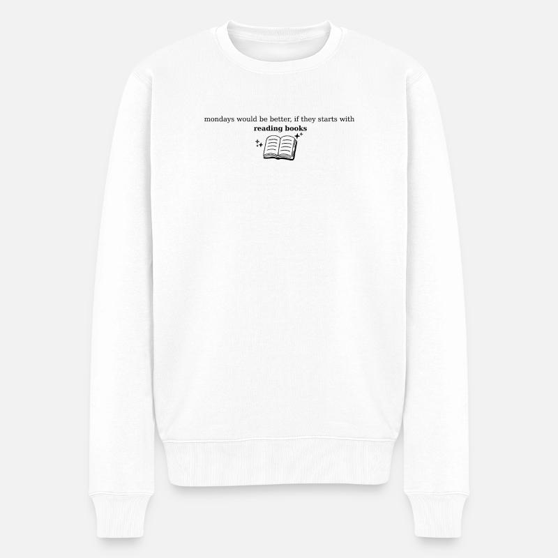 Ambiance de lecture du lundi - Pull Premium bio Homme - blanc