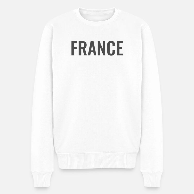 France Mot Gris - Männer Premium Bio Pullover - Weiß