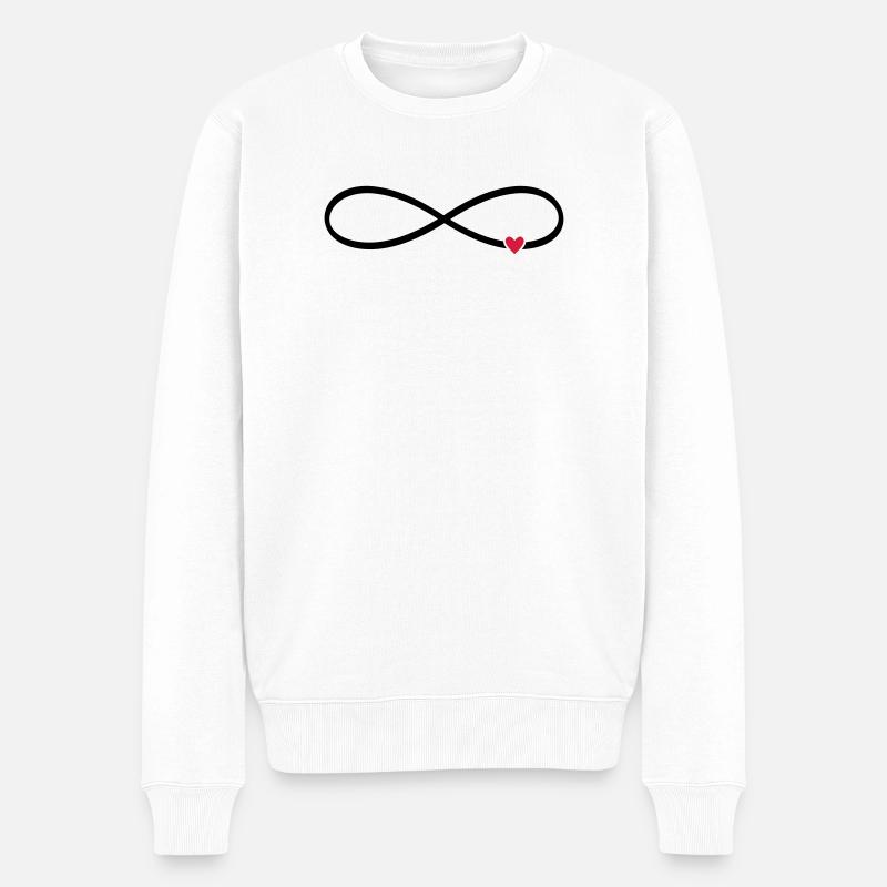 Unendlichkeitszeichen Herz Liebe Geschenk - Männer Premium Bio Pullover - Weiß