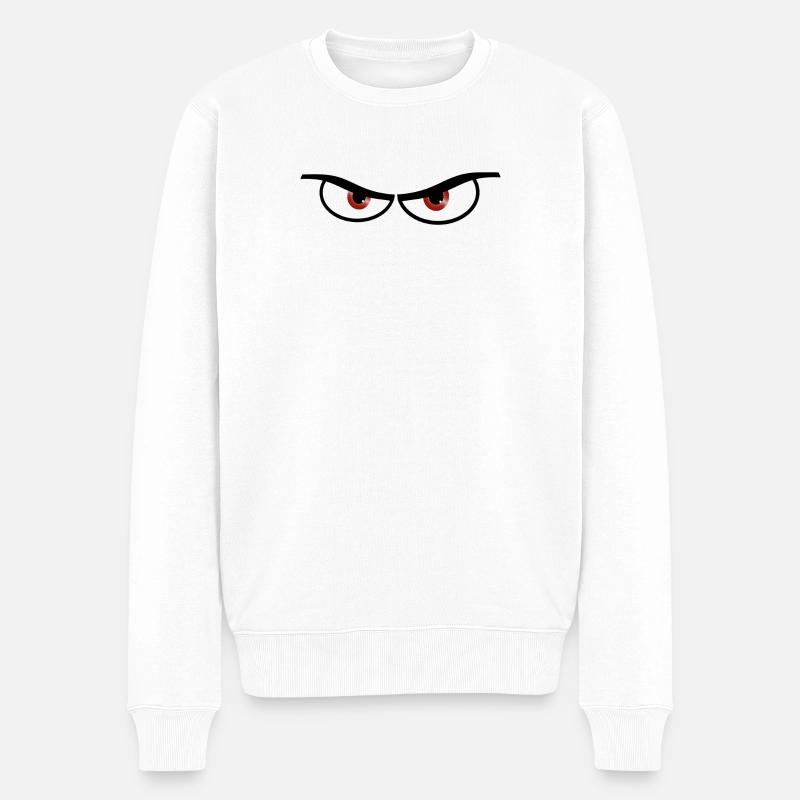 Böse Augen - Geschenk Idee - Männer Premium Bio Pullover - Weiß