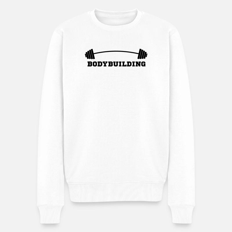 Langhantel - Männer Premium Bio Pullover - Weiß