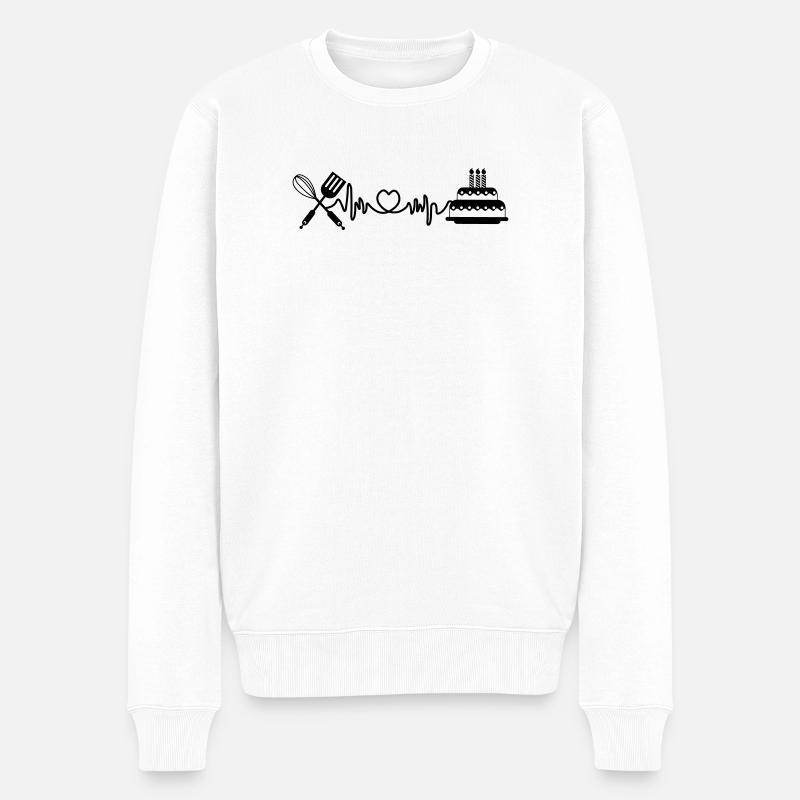 Cuisine cardio fréquence cardiaque - Pull Premium bio Homme - blanc