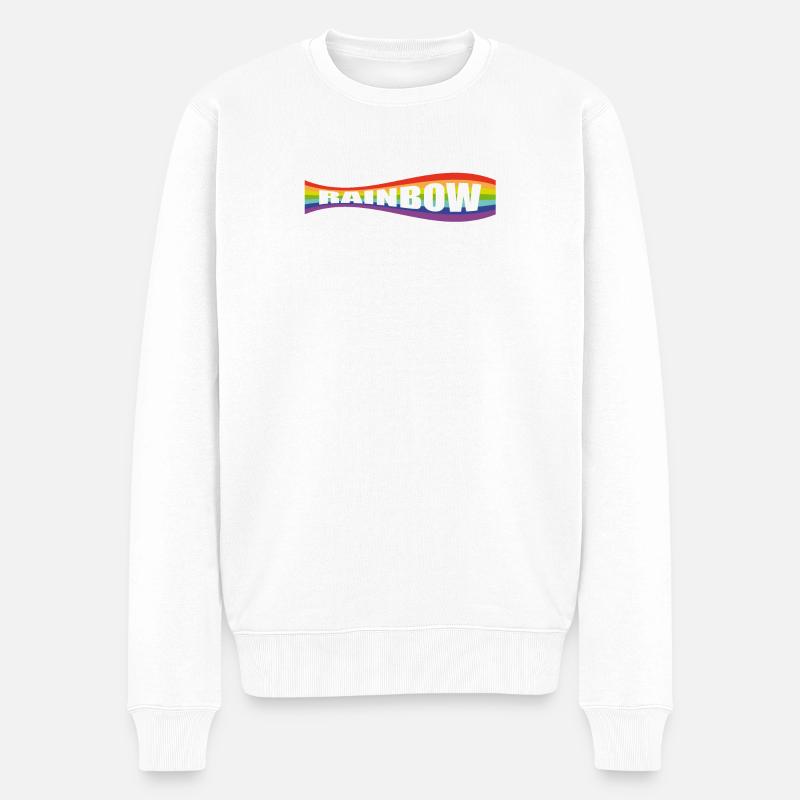 Variation du drapeau arc-en-ciel - Pull Premium bio Homme - blanc