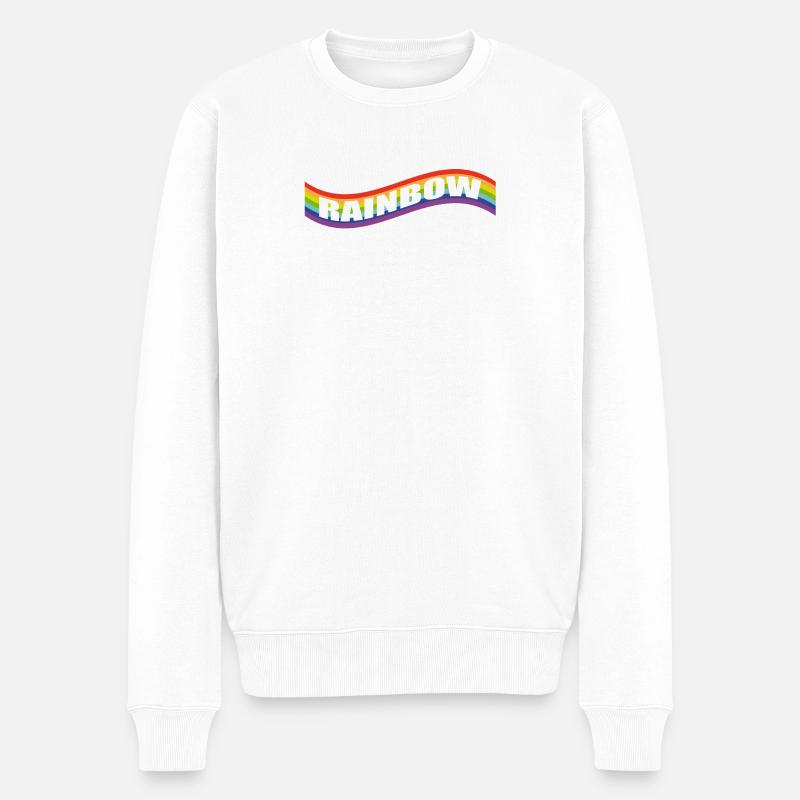 Drapeau arc-en-ciel - Pull Premium bio Homme - blanc