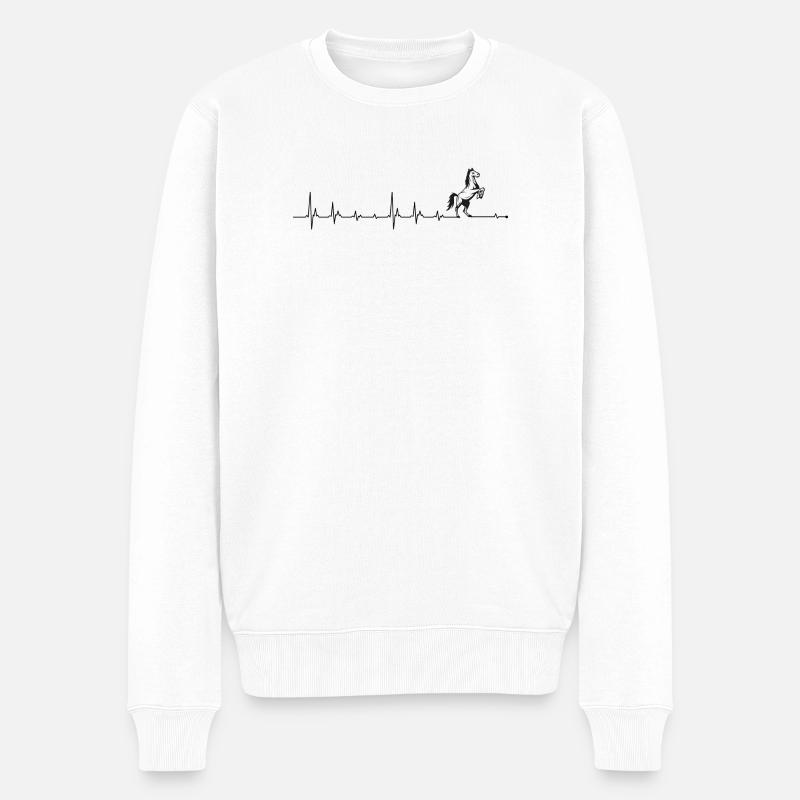 Cheval battant de cœur - Pull Premium bio Homme - blanc