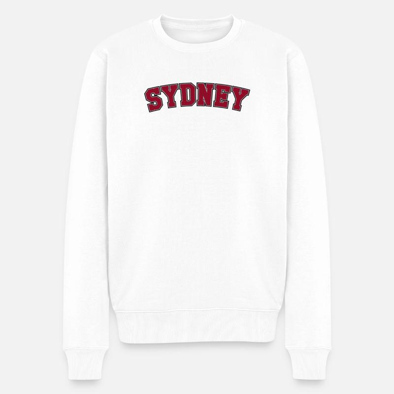 Sydney Varsity Schriftzug Arch - Männer Premium Bio Pullover - Weiß