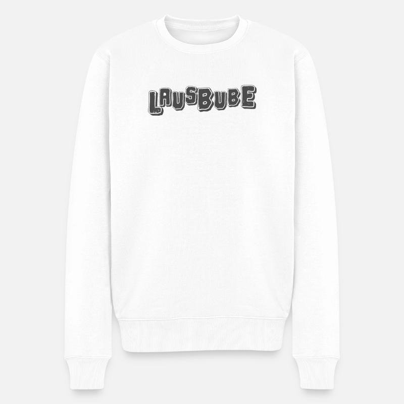 Lausbube Grau Design Spitzbuben Design - Männer Premium Bio Pullover - Weiß