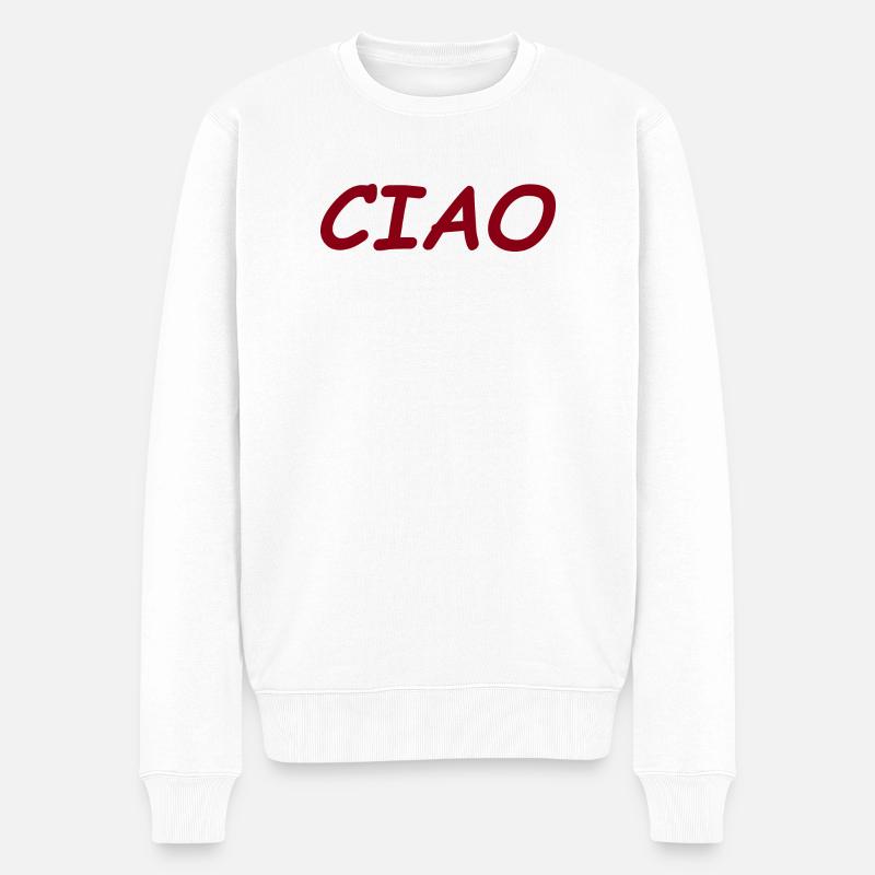 CIAO - Männer Premium Bio Pullover - Weiß