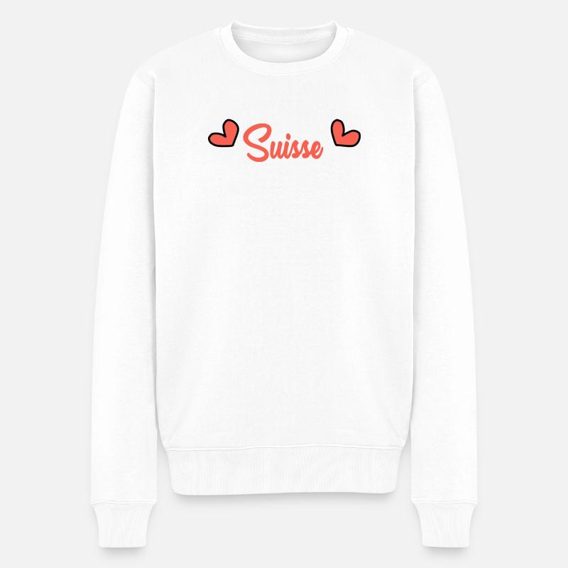 SUISSE. PAYS. GENEVE. DRAPEAU - Pull Premium bio Homme - blanc