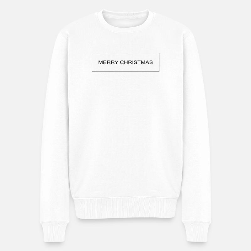 MERRY CHRISTMAS - Männer Premium Bio Pullover - Weiß
