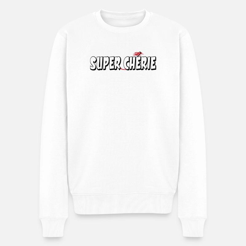 SUPER-LIEBLING - Männer Premium Bio Pullover - Weiß