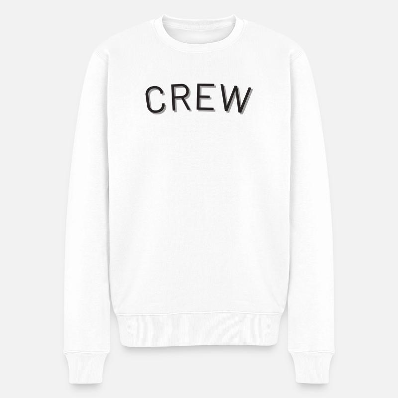 Crew - Männer Premium Bio Pullover - Weiß