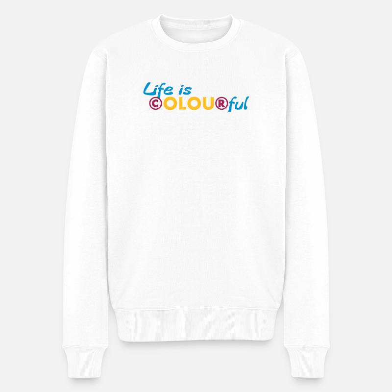 La vie est colorée - Pull Premium bio Homme - blanc