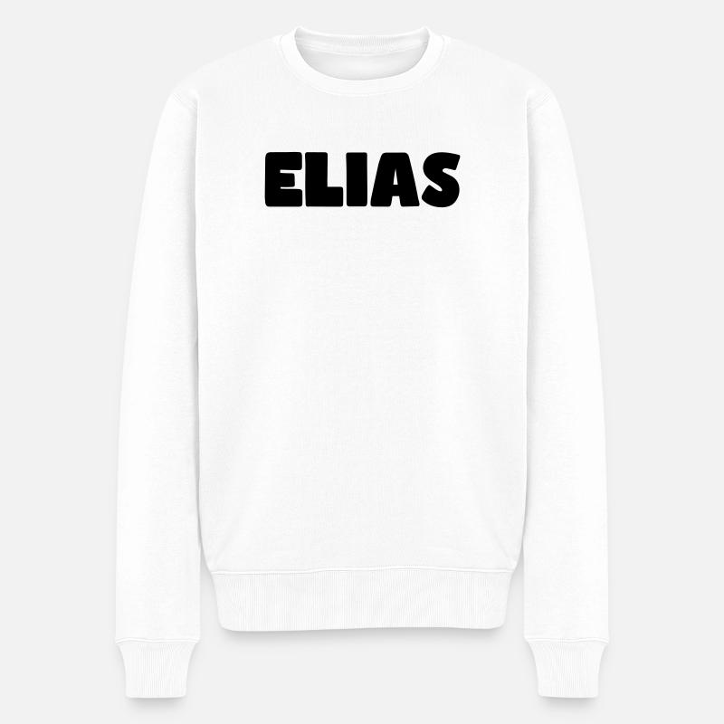 Elias Name - Männer Premium Bio Pullover - Weiß