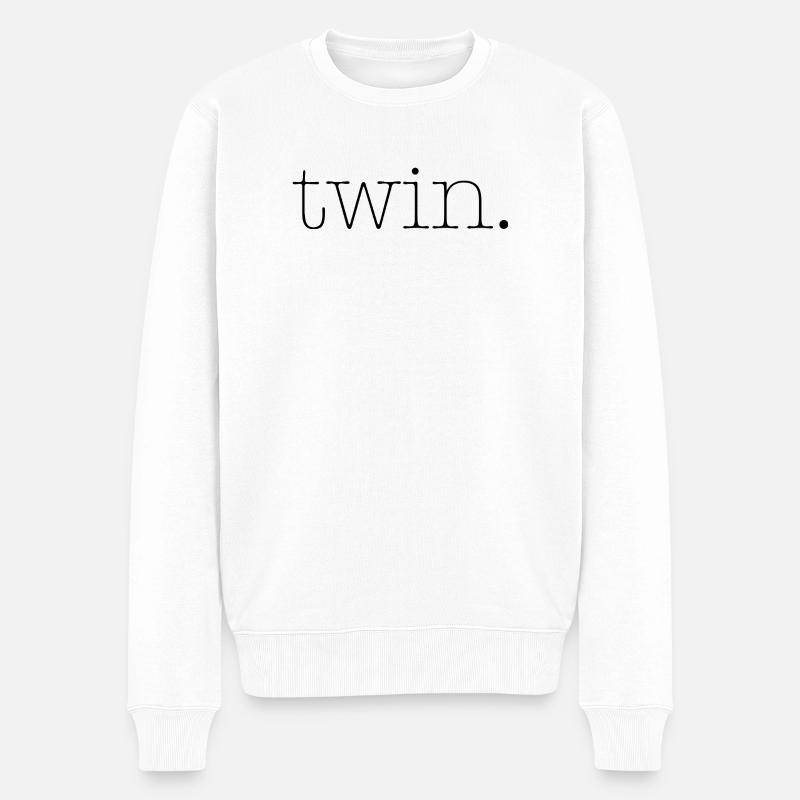 Zwilling - Männer Premium Bio Pullover - Weiß