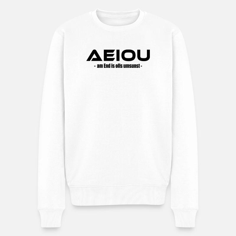 AEIOU – am End is olls umsunst - Pull Premium bio Homme - blanc