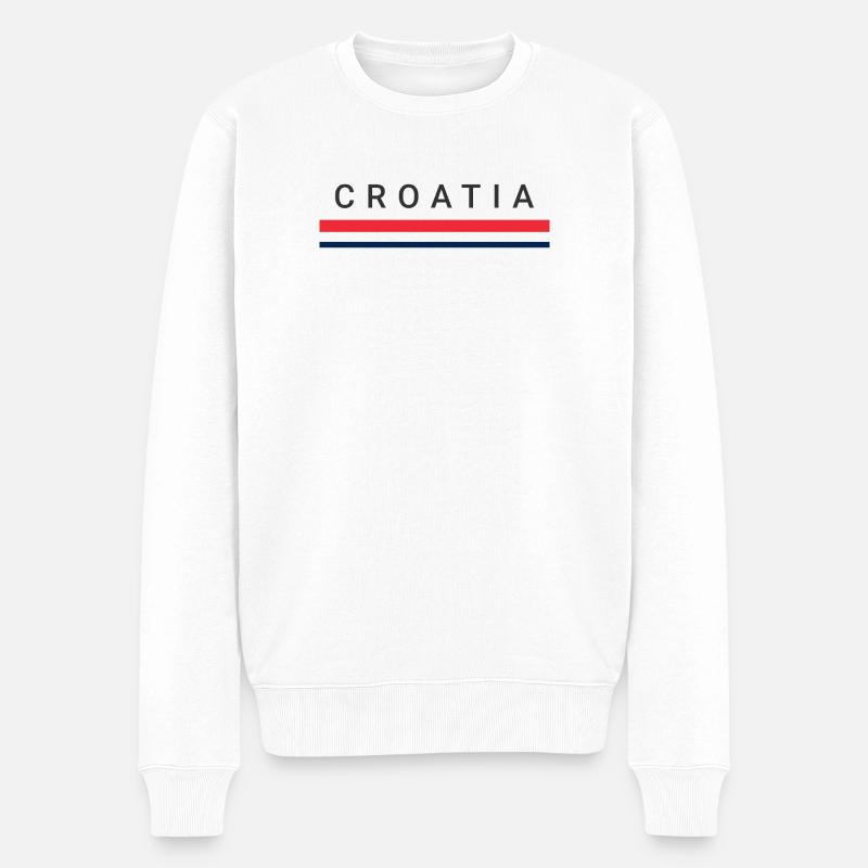 Croatia Lines - Männer Premium Bio Pullover - Weiß