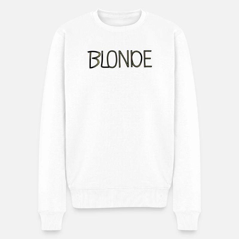 Blonde - Männer Premium Bio Pullover - Weiß