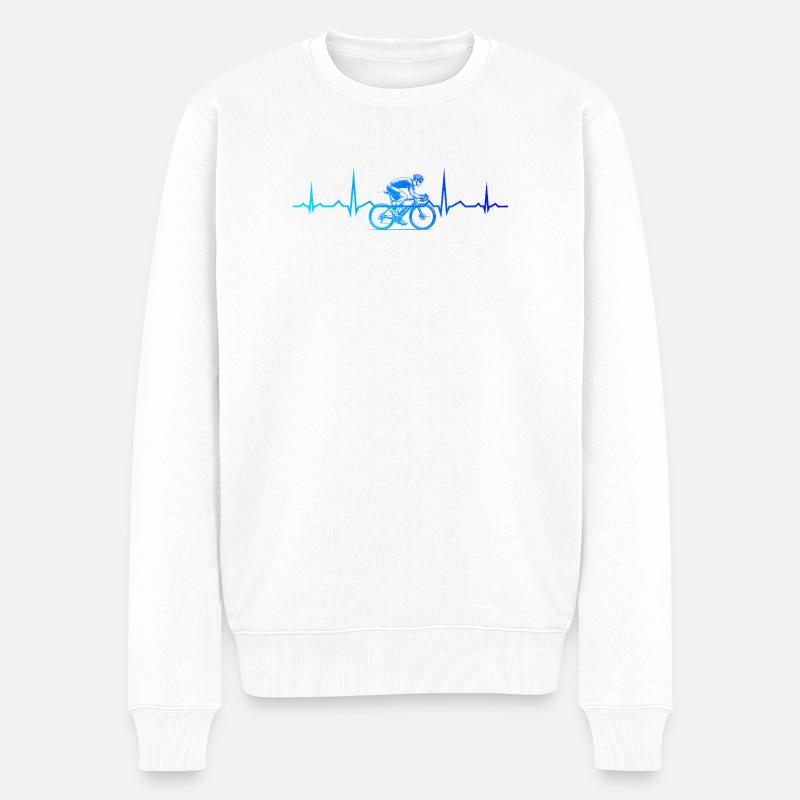 Charakterstarkes Roadbike Design - Männer Premium Bio Pullover - Weiß