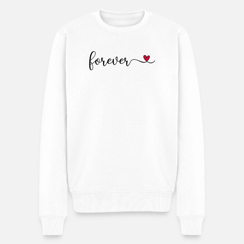 forever - Männer Premium Bio Pullover - Weiß