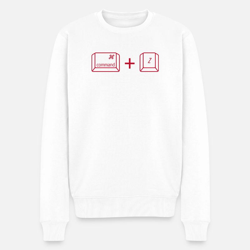 Commande + Z - Pull Premium bio Homme - blanc