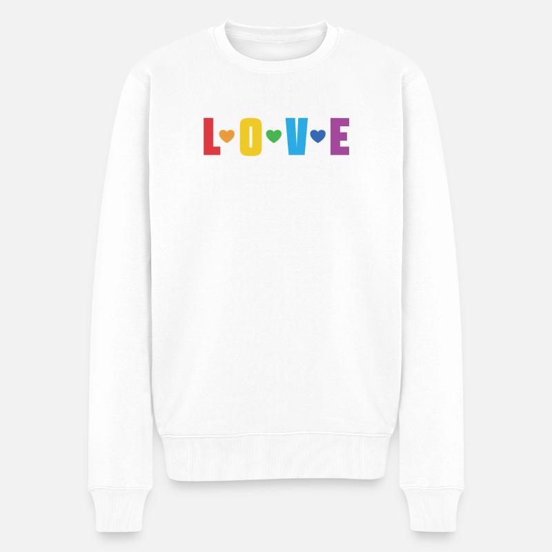 LGBT-Pride-Monat – Liebe ist Liebe - Männer Premium Bio Pullover - Weiß