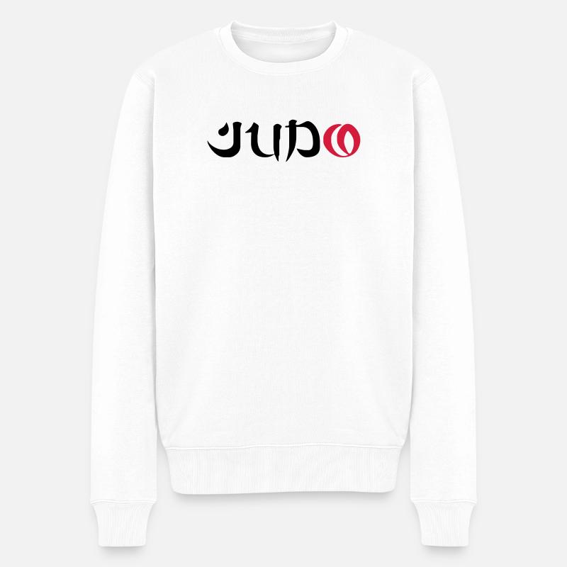 Judo - Männer Premium Bio Pullover - Weiß