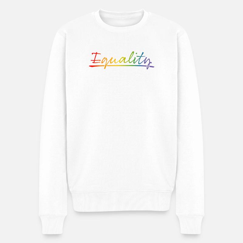 Pride Equality - Männer Premium Bio Pullover - Weiß