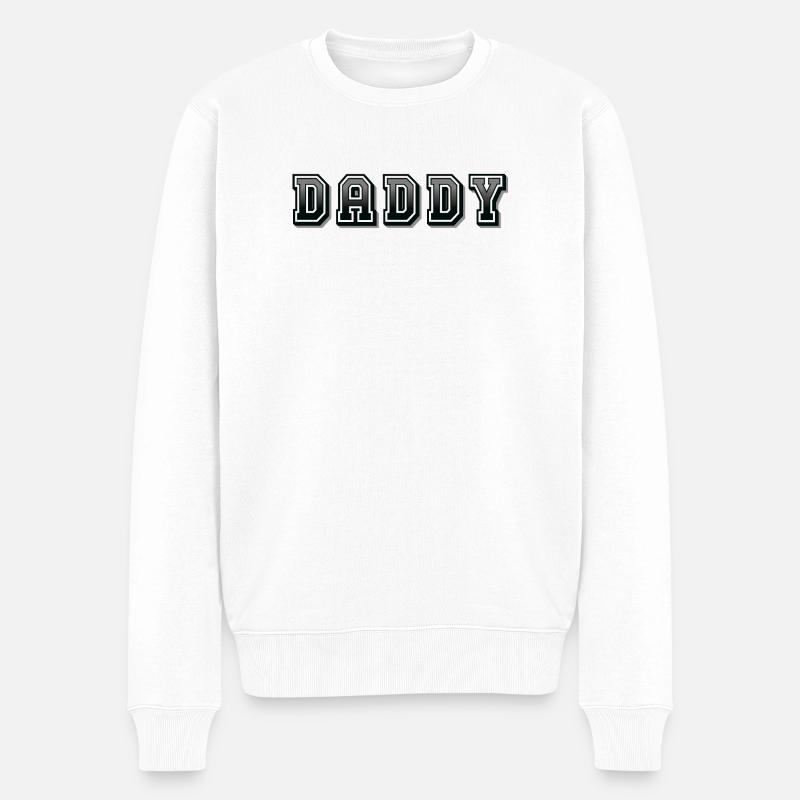 Daddy - Männer Premium Bio Pullover - Weiß