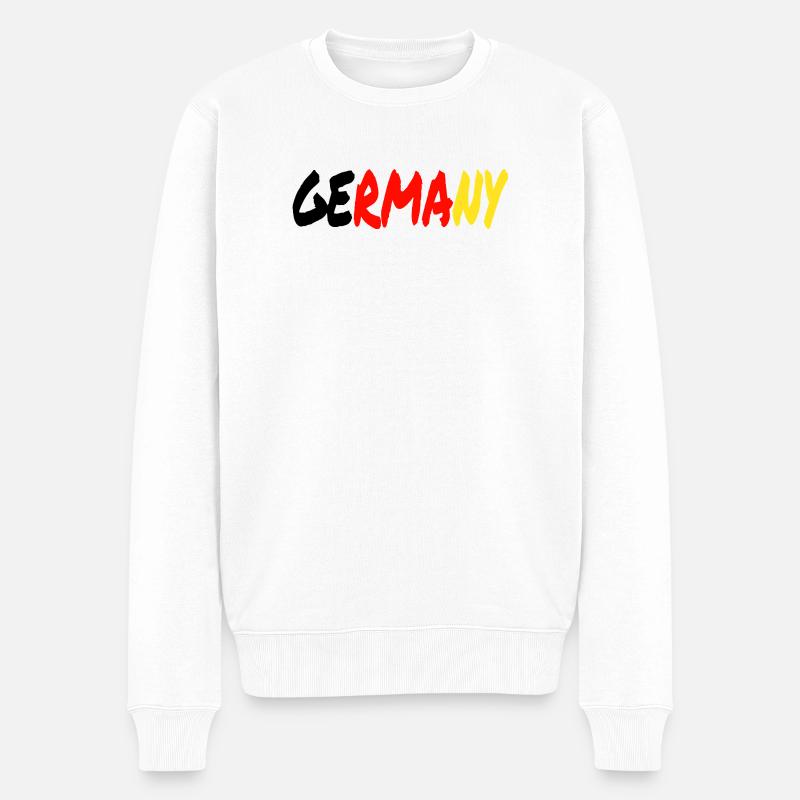 GERMANY Gradient Pinsel-Look - Männer Premium Bio Pullover - Weiß