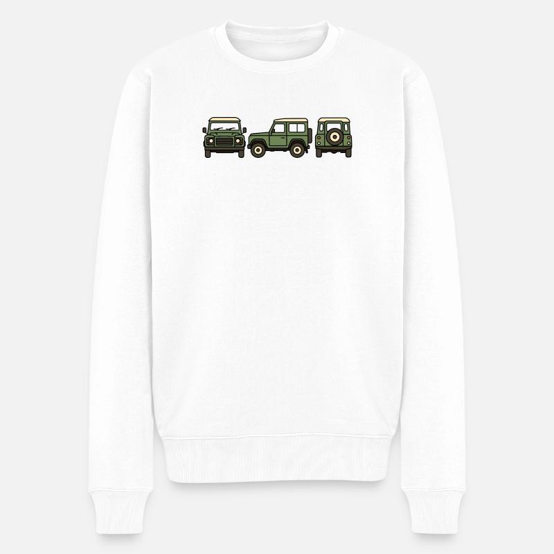 Geländewagen - Männer Premium Bio Pullover - Weiß
