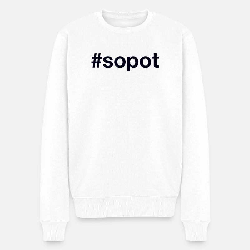 Sopot Polska Polen - Männer Premium Bio Pullover - Weiß
