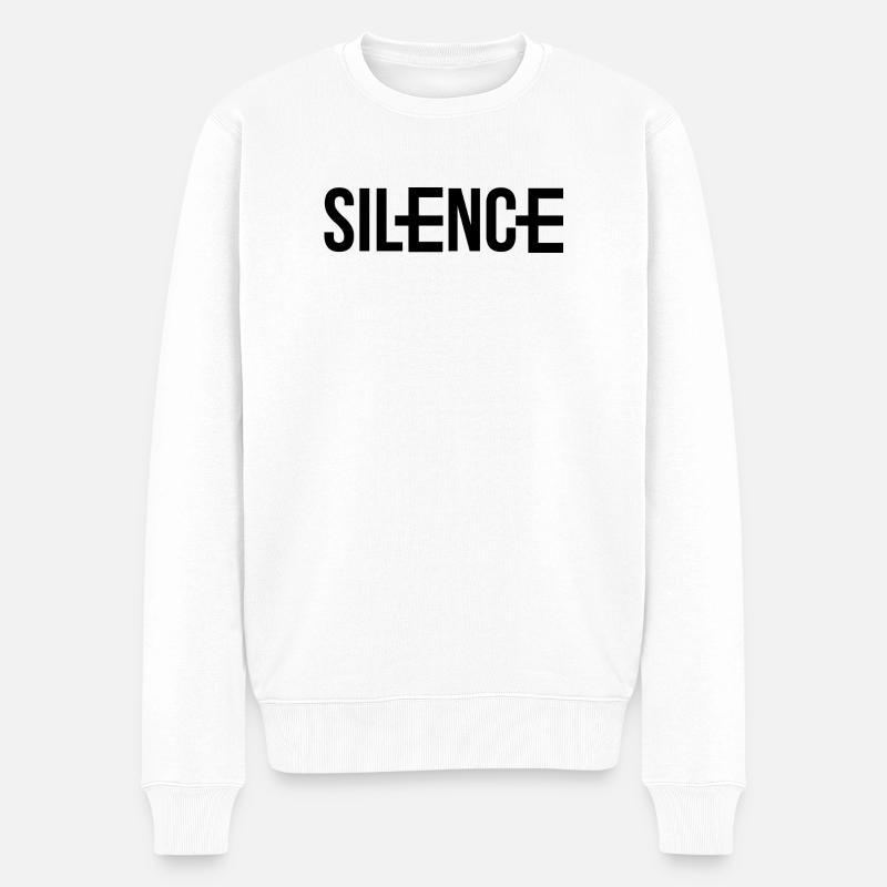 Silence aber nicht Still - Männer Premium Bio Pullover - Weiß