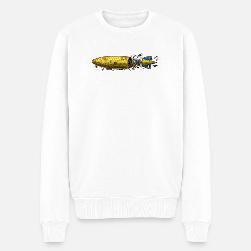 Vol jaune Aventure - Pull Premium bio Homme - blanc