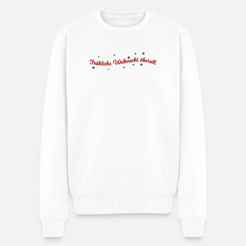 fröhliche Weihnacht überall - Männer Premium Bio Pullover - Weiß