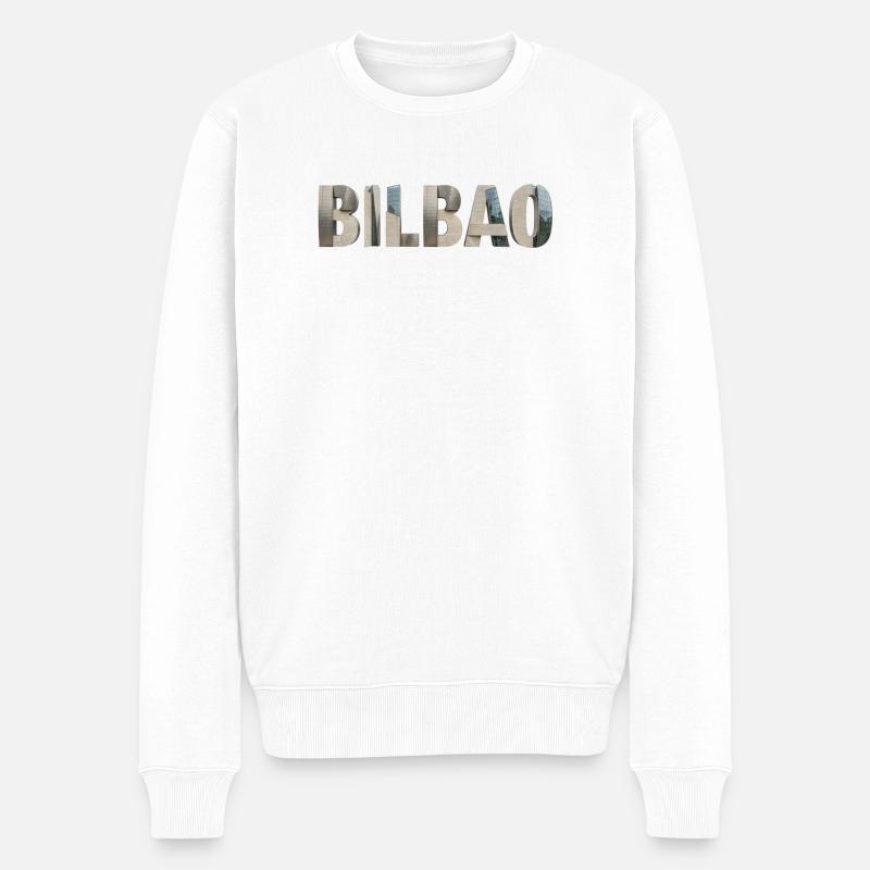 BILBAO – Typographie architecturale moderne - Pull Premium bio Homme - blanc