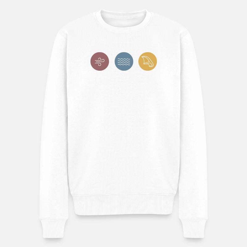 Bunte Icons Wingfoil - Männer Premium Bio Pullover - Weiß