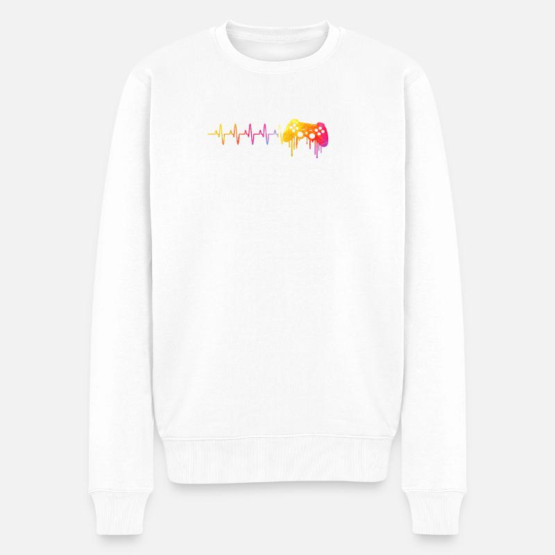 gamer love - Männer Premium Bio Pullover - Weiß