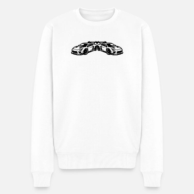 Auto Tuning Sportwagen  - Männer Premium Bio Pullover - Weiß