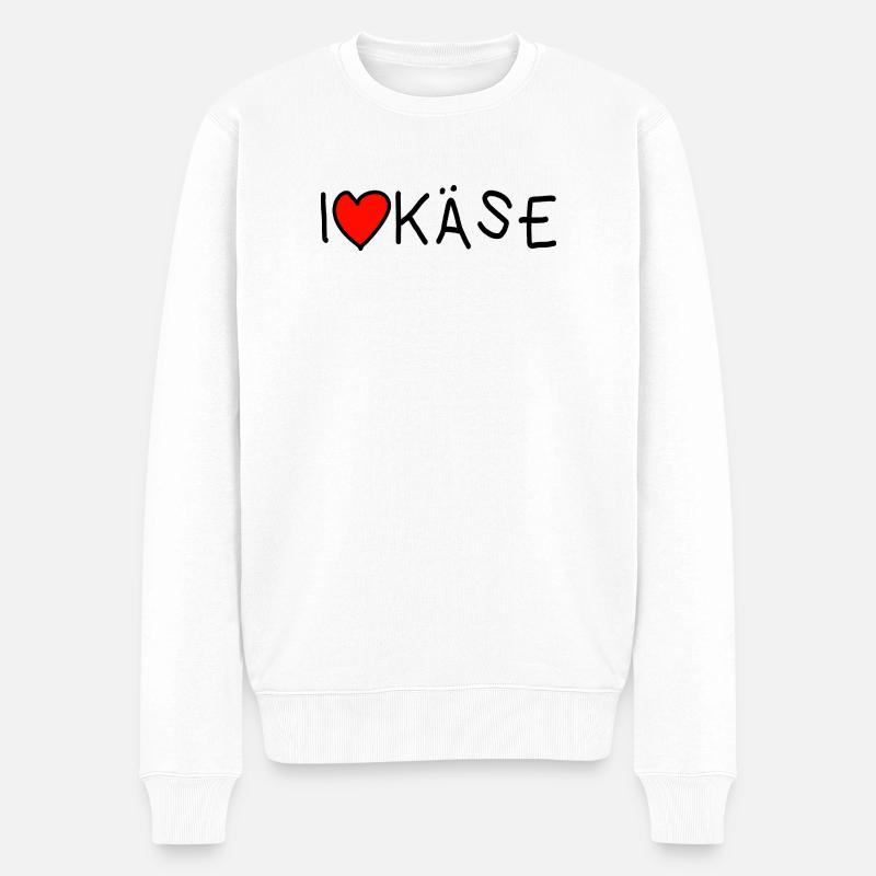 Käse Käseliebhaber Lebensmittel - Männer Premium Bio Pullover - Weiß