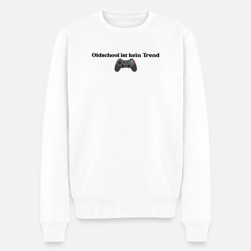 Oldschool-kein Trend - Männer Premium Bio Pullover - Weiß