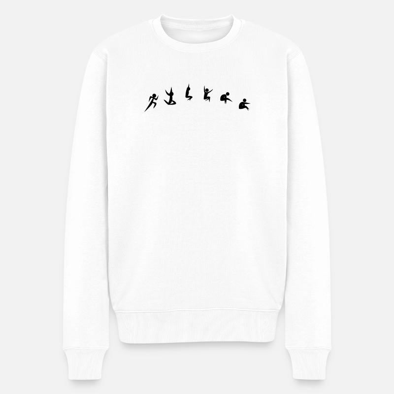 Weitsprung - Männer Premium Bio Pullover - Weiß