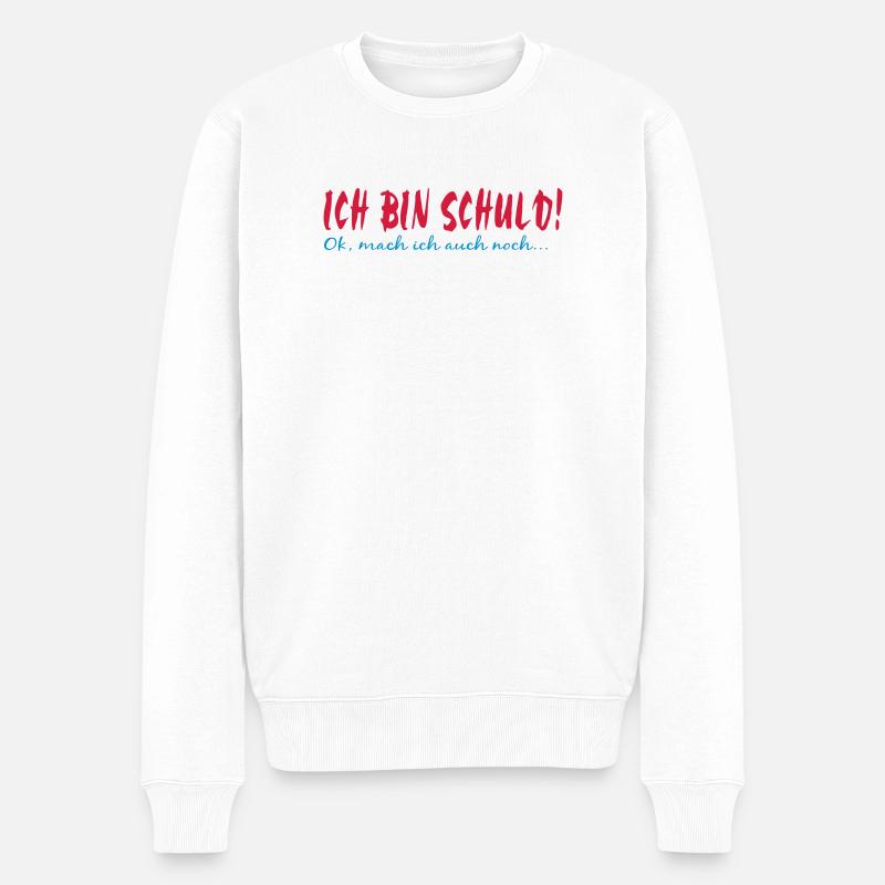 Ich bin Schuld - Männer Premium Bio Pullover - Weiß