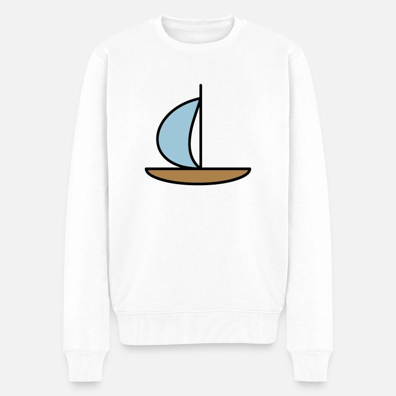 Segelboot - Männer Premium Bio Pullover - Weiß