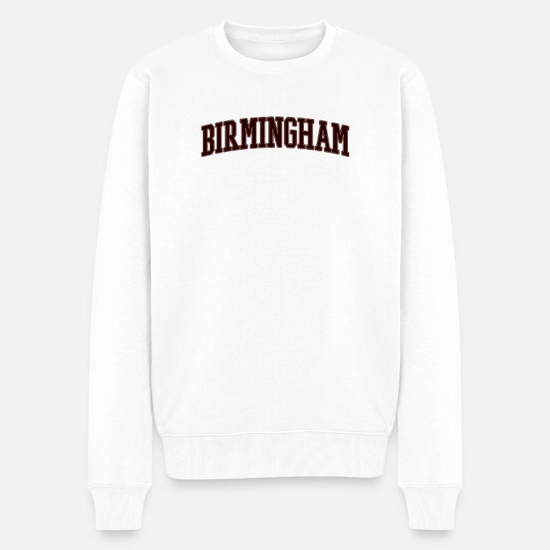 Birmingham Arch Schriftzug - Männer Premium Bio Pullover - Weiß