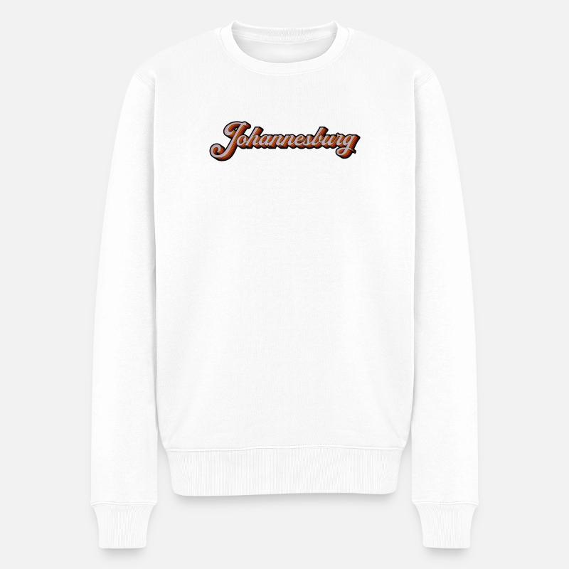 Écriture rétro de Johannesburg - Pull Premium bio Homme - blanc