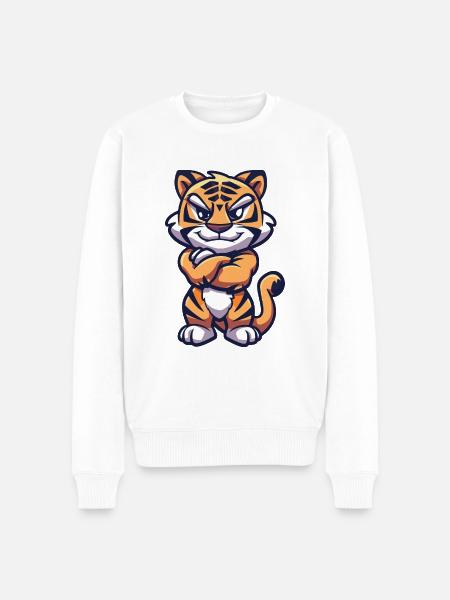 Tiger Comic - Men's Premium Organic Jumper - white