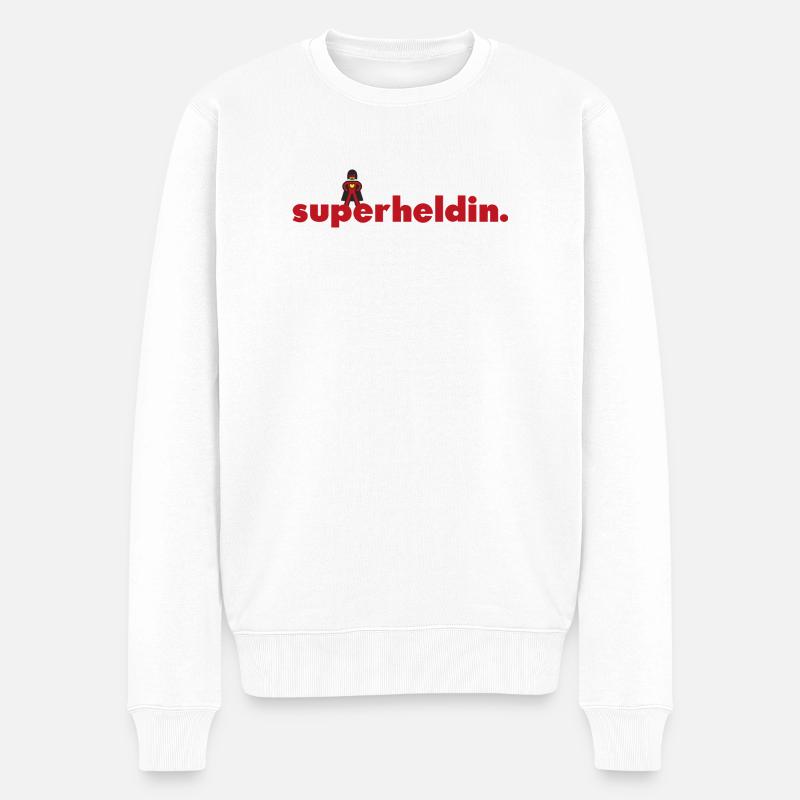 superheldin. - Männer Premium Bio Pullover - Weiß