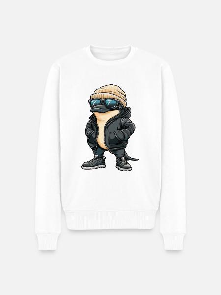 Dolphin Cool Comic - Men's Premium Organic Jumper - white